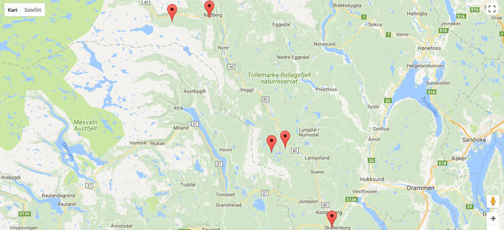 Map with Skageraks power plants.