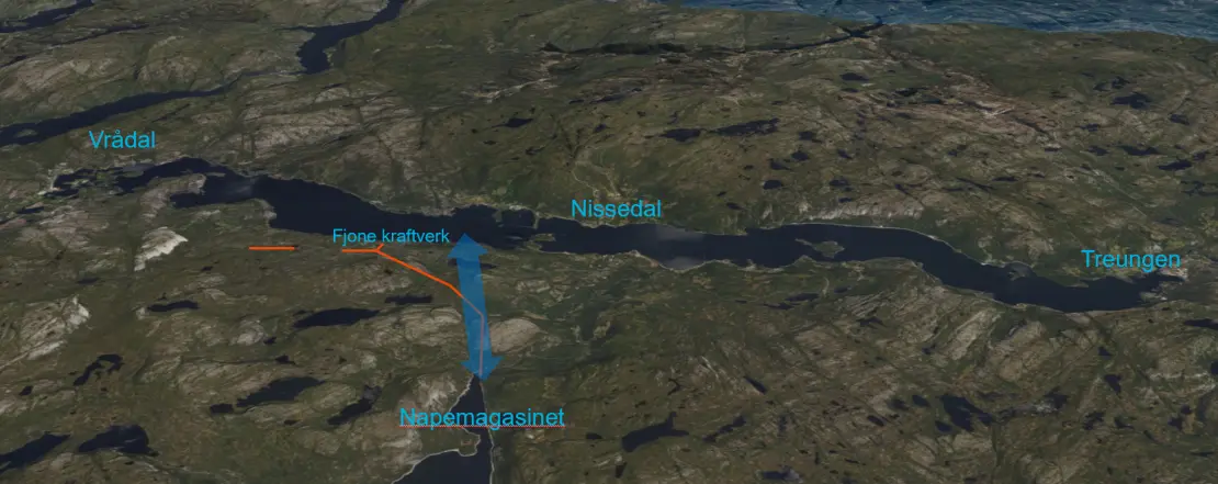 Fjone kraftverk ved Nisser