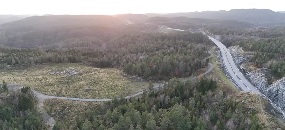 Foto av mulig område for solkraftverk, Bamble deponi Foto av mulig område for solkraftverk, Bamble deponi